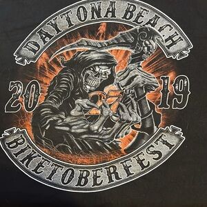 Black Graphic Grim Reaper Men's Shirt 2019 Daytona Beach Biketoberfest 3x